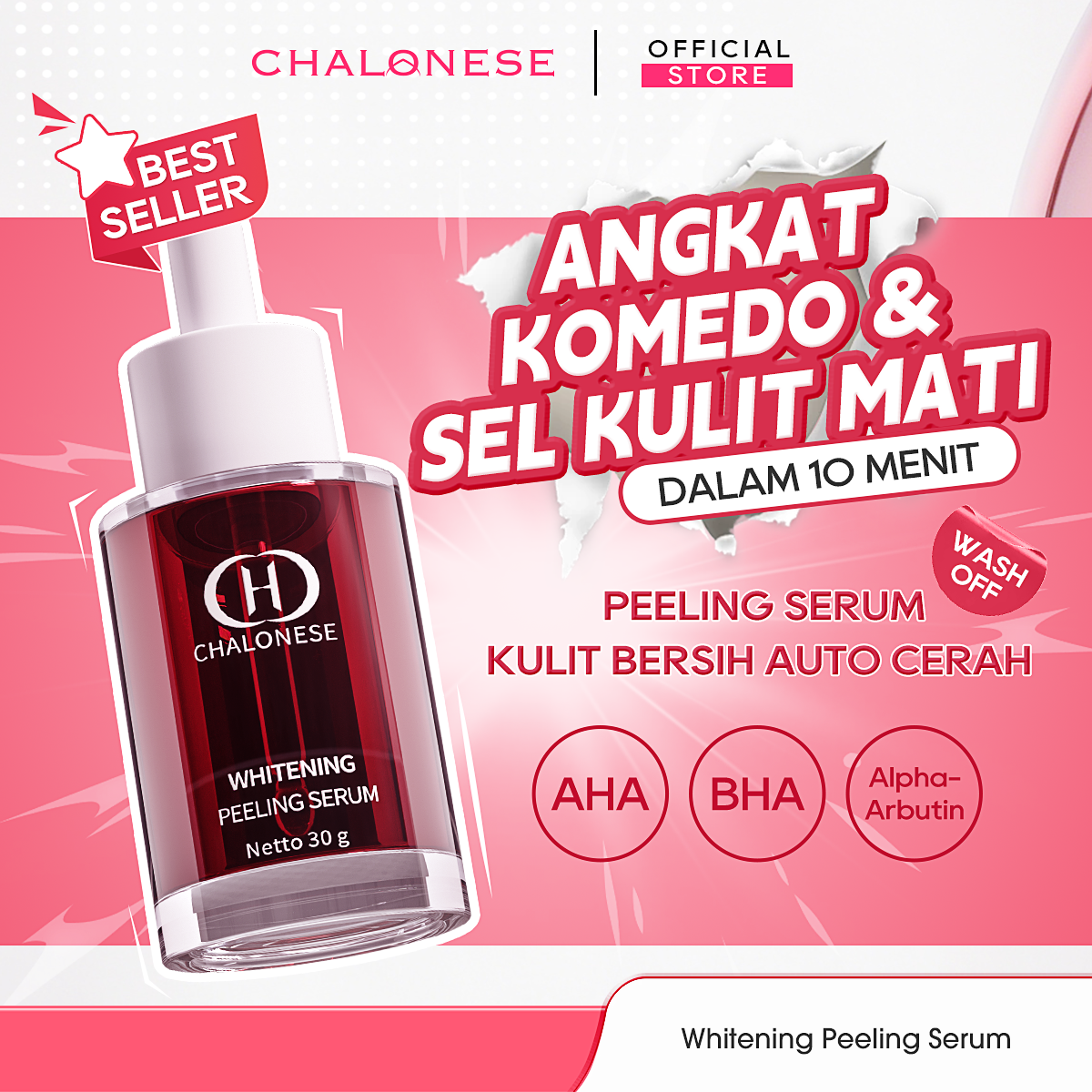 【KOL CHOICE2】Chalonesse Whitening Peeling Serum 12% Acid – Solusi Kulit Lebih Cerah, Halus, dan Glowing dalam Perawatan Intensif dengan Formula Lembut untuk Semua Jenis Kulit