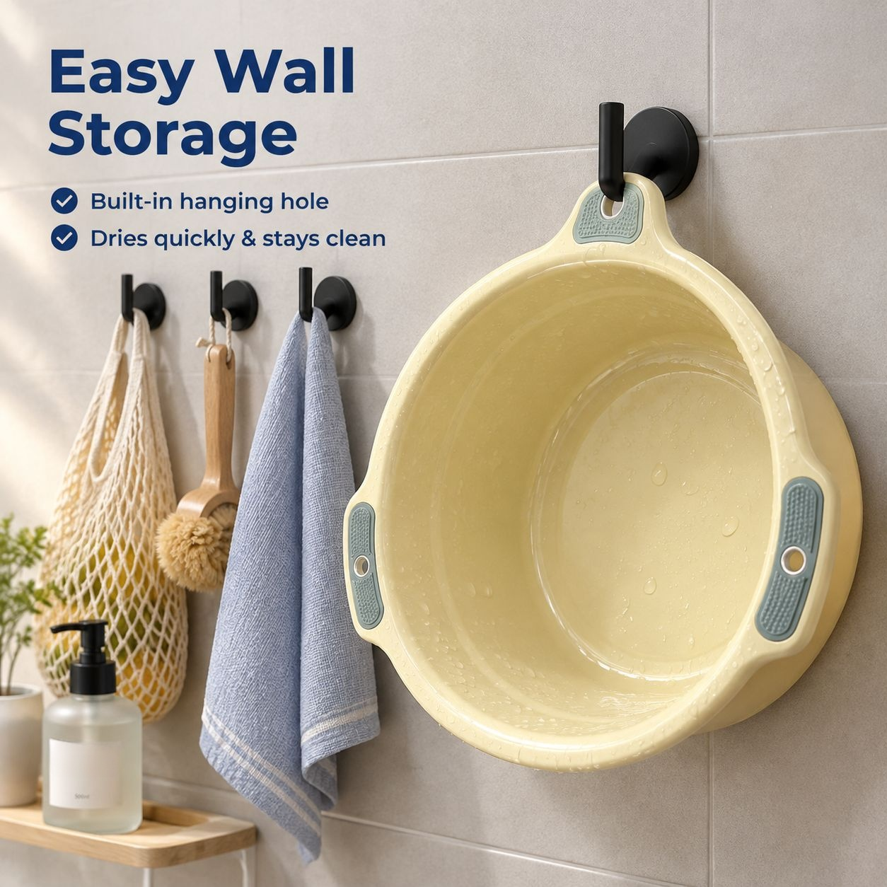Two-tone household basin with handle