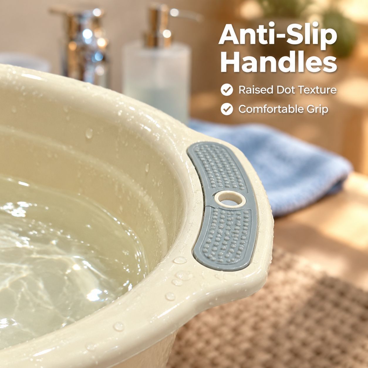 Two-tone household basin with handle