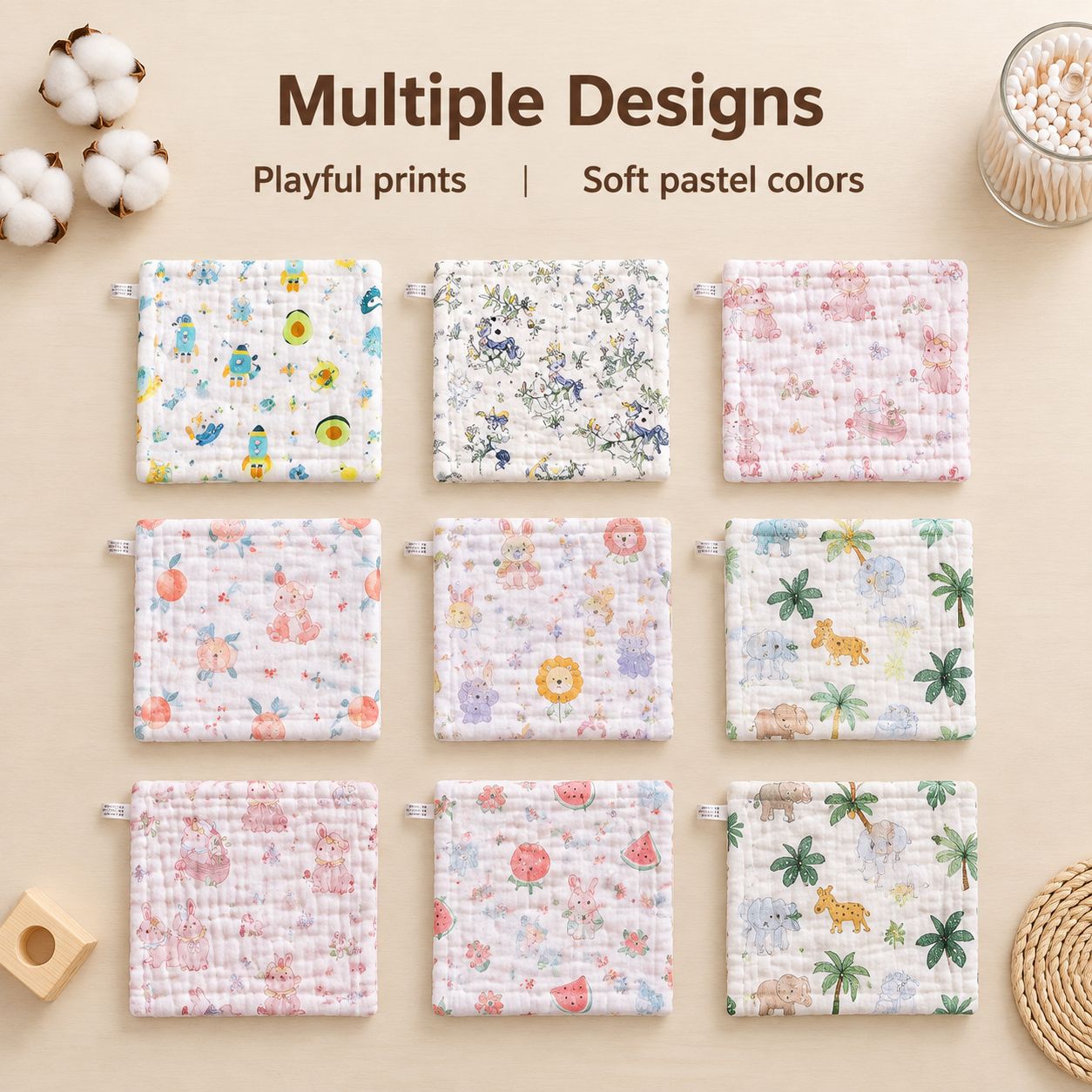 Pure Cotton Gauze Baby Face Towel