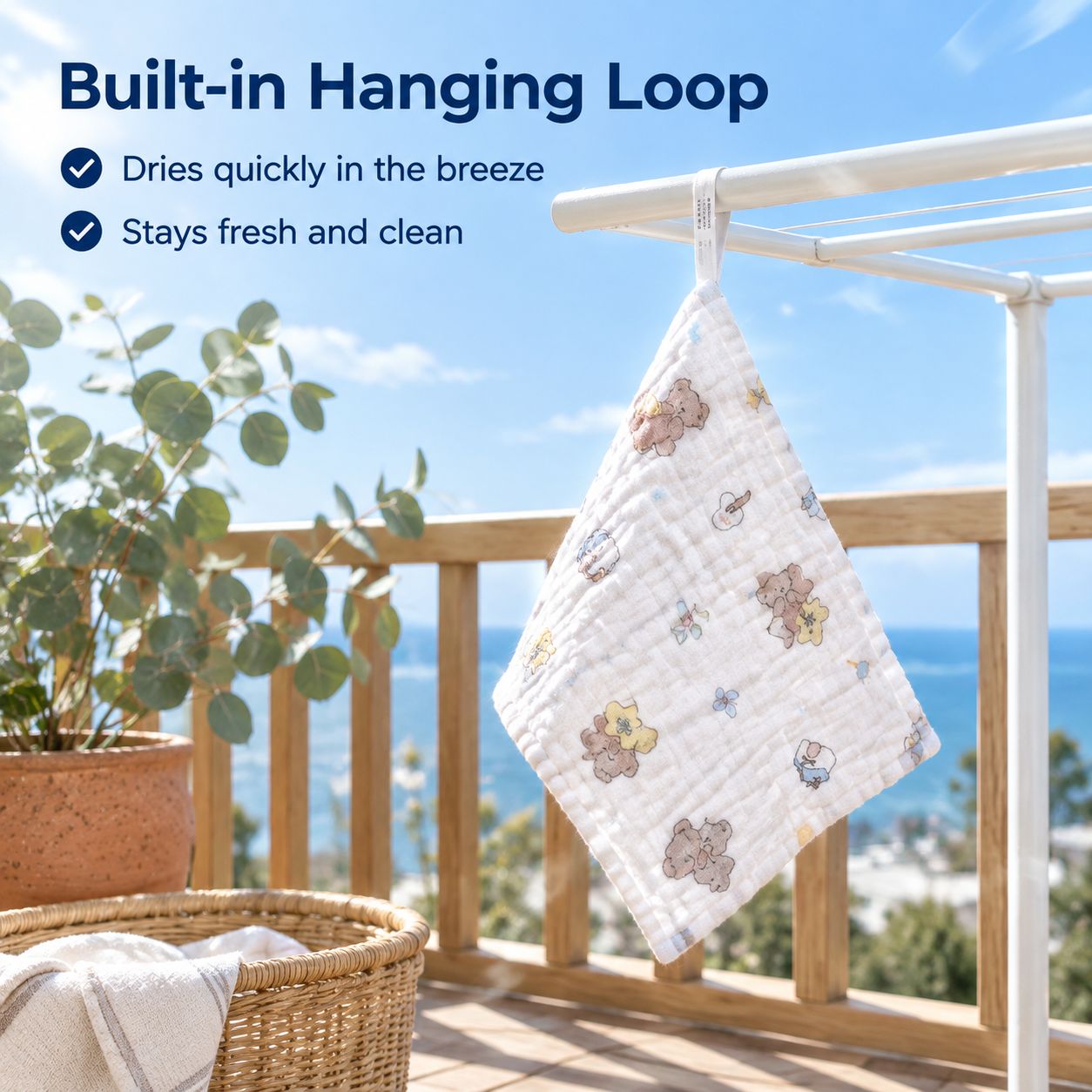Pure Cotton Gauze Baby Face Towel