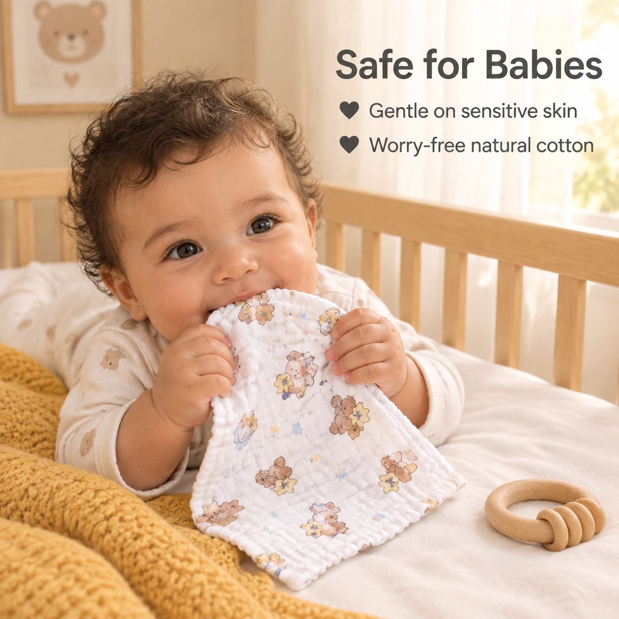 Pure Cotton Gauze Baby Face Towel