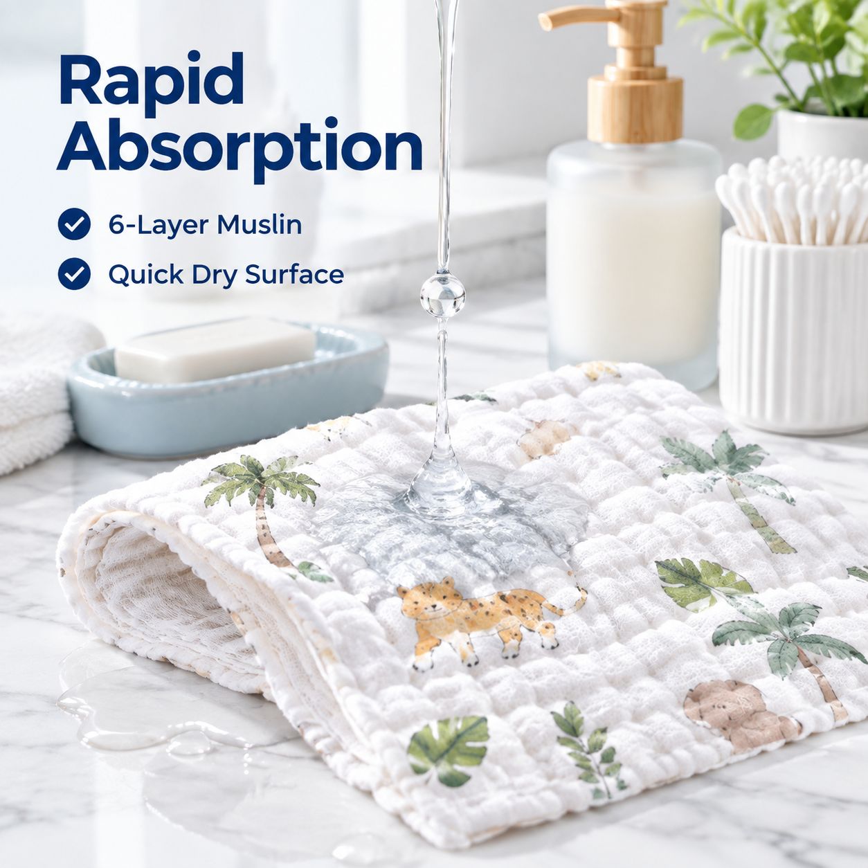 Pure Cotton Gauze Baby Face Towel