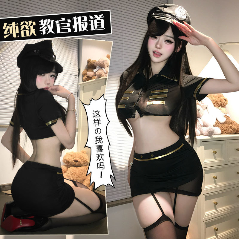 性愛情趣內衣甜辣教官cos制服分體套裝性感調情睡衣免脫套裝2975