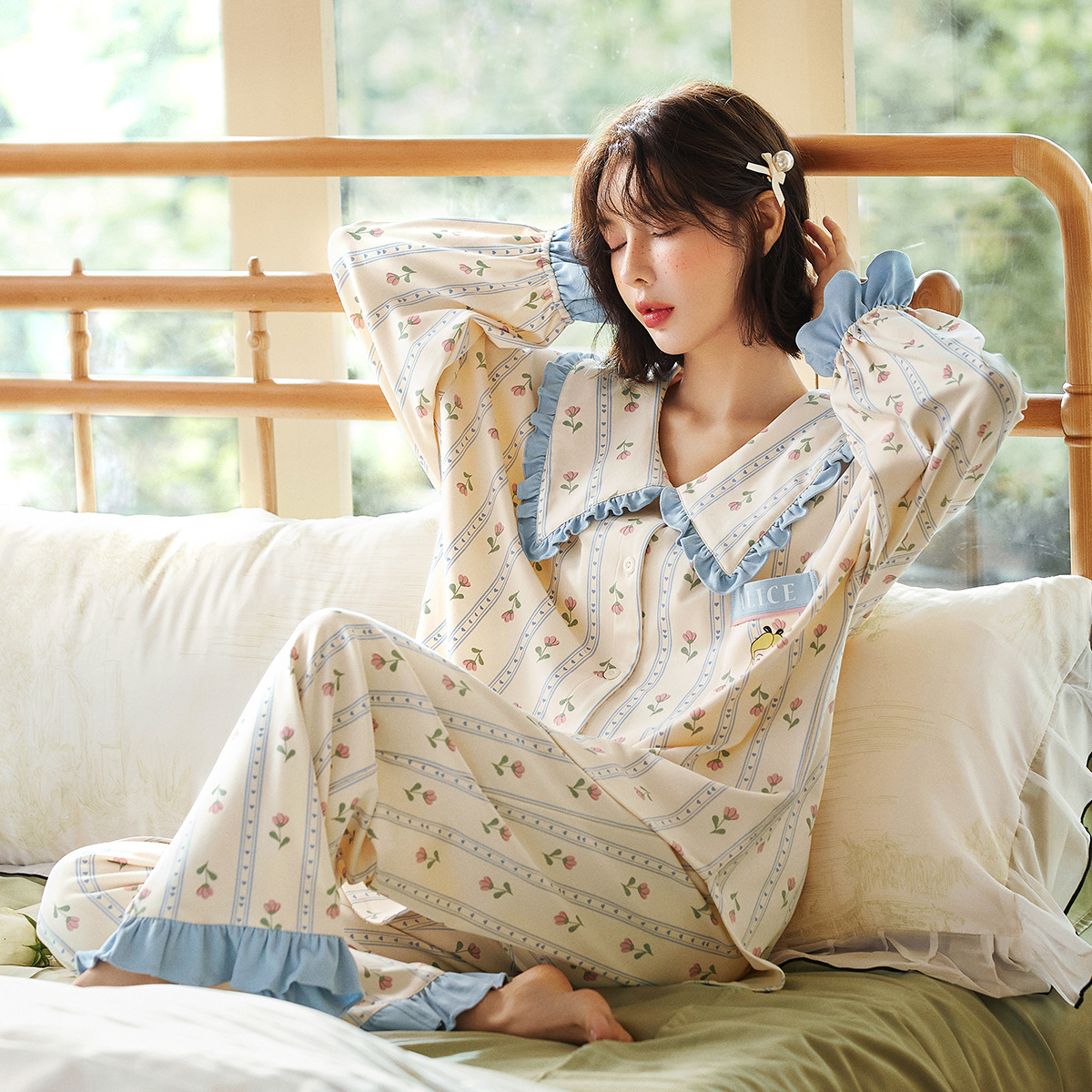 【7A抑菌】愛麗絲聯名款純棉長袖居家服