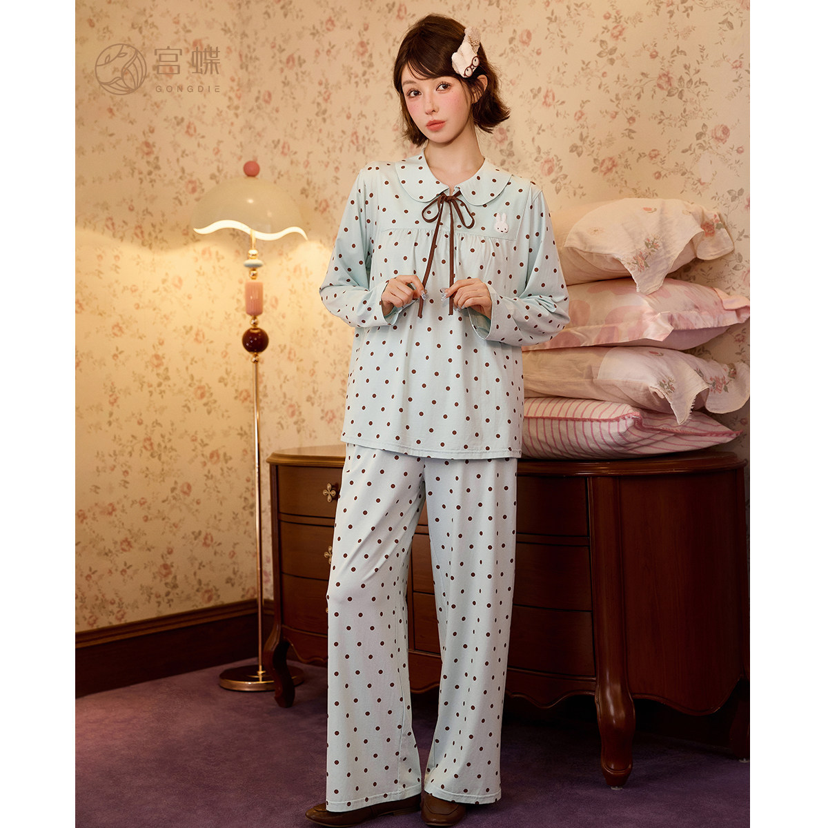 米菲圖案棉質四件套睡衣｜春秋女款長袖居家服－商品圖片 2