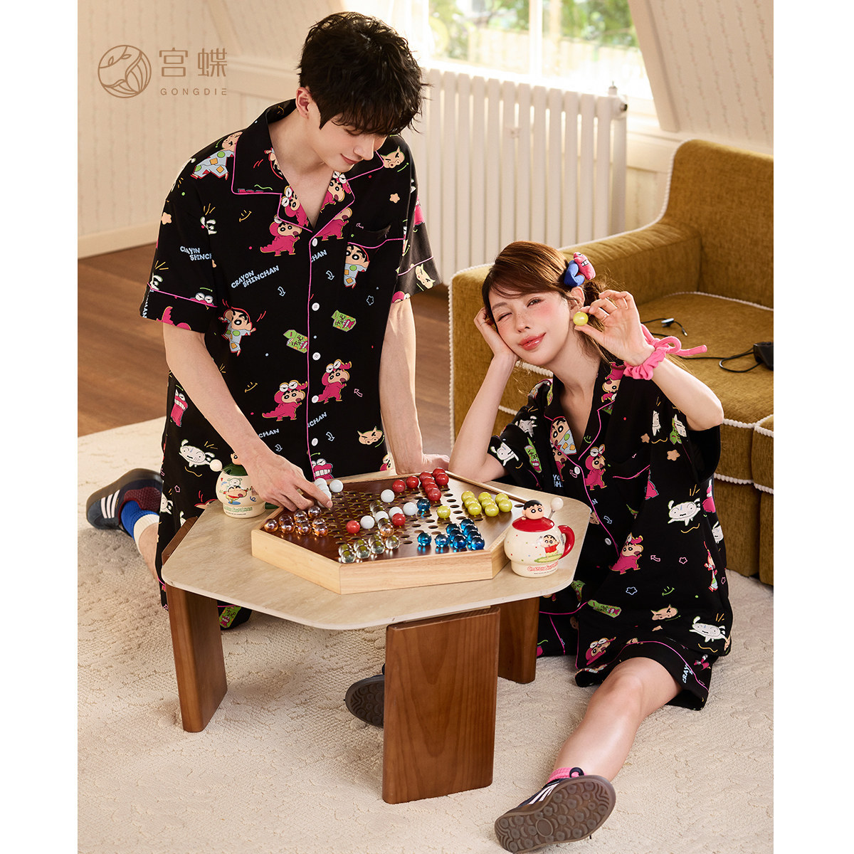 蠟筆小新圖案棉質短袖男款睡衣｜夏季居家套裝－商品圖片 5