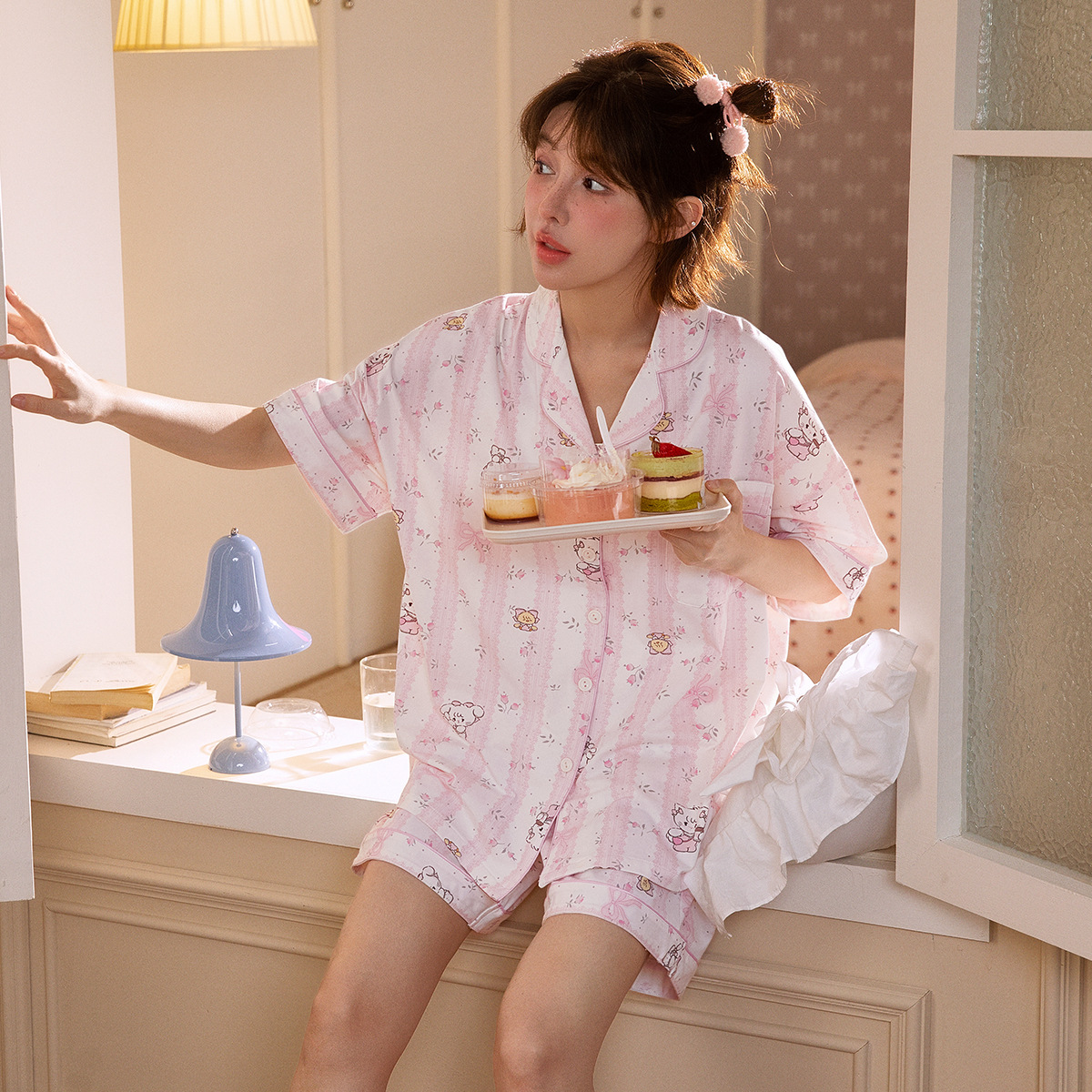mikko 圖案棉質女款三件套｜夏季居家服－商品圖片 3