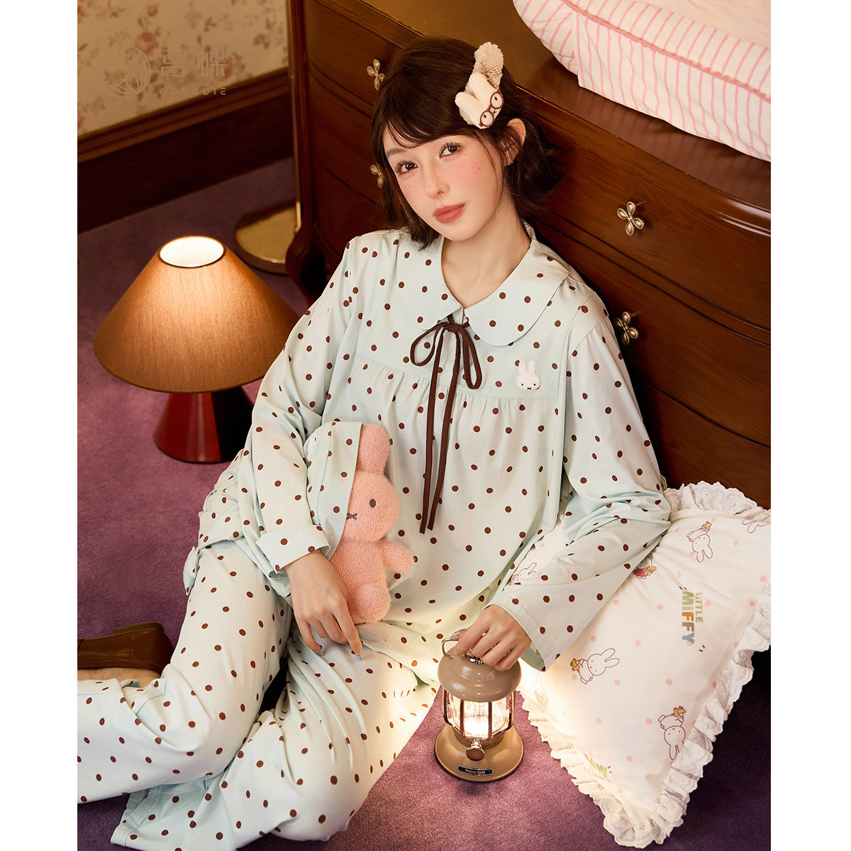 米菲圖案棉質四件套睡衣｜春秋女款長袖居家服－商品圖片 5