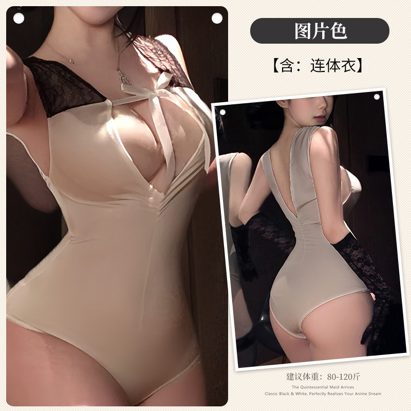 性感情趣內衣純慾蕾絲吊帶連身衣開檔免脫兔女郎誘惑制服套裝2991
