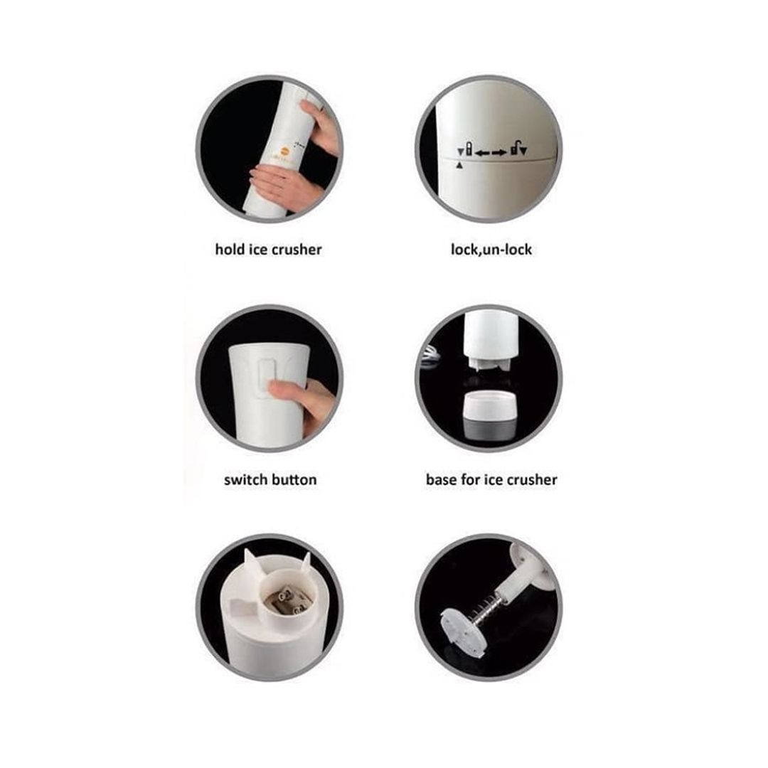 Sumo 30W Portable Electric Ice Crusher: Sharp Stainless Steel Blades, Easy Operation