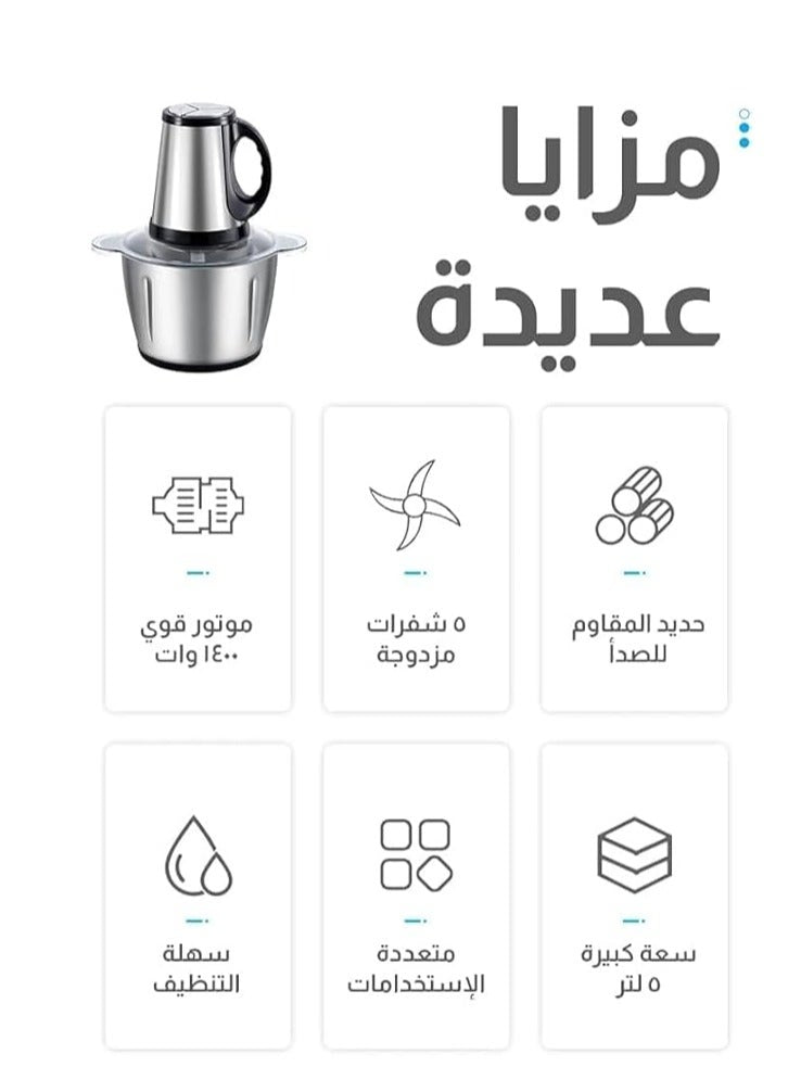 مفرمة لحوم فولاذ مقاوم للصدأ قوة عالية وسعة كبيرة للمطبخ