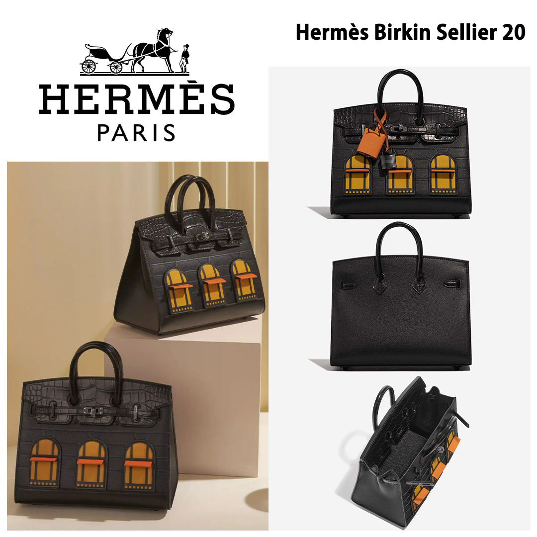 エルメス バーキン 20 セリエ フォーブル ミッドナイト マダム/アリゲーター ブラック B刻印 窓バーキン HERMES