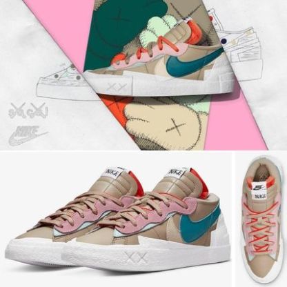 人気コラボ☆ Nike x sacai x KAWS Blazer Low "Reed" (Unisex)