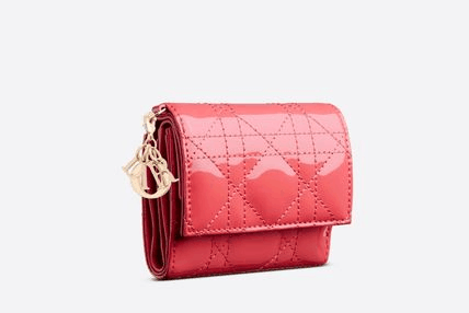 Dior ディオール LADY DIOR ロータスウォレット ミニ財布 三折り