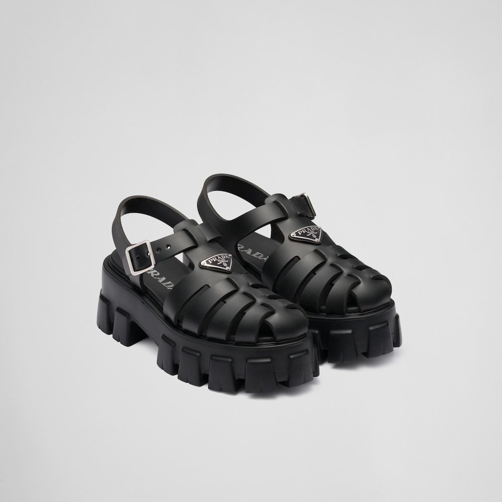 【PRADA】フォーム ラバー サンダル 厚底 ロゴ プラダ 靴