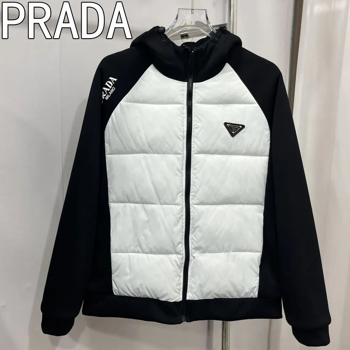 [PRADA ]期間限定 高品質 ジャカード生地 防水性 防風性 フード付きジャケット