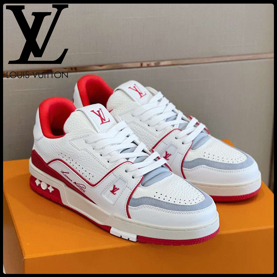 Louis Vuitton Trainer #54 Signature White Red 