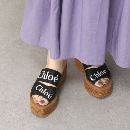 Chloe ウェッジミュール サンダル CHC21U44908 WOODY 厚底