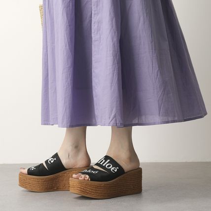 Chloe ウェッジミュール サンダル CHC21U44908 WOODY 厚底