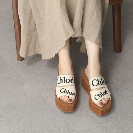 Chloe ウェッジミュール サンダル CHC21U44908 WOODY 厚底