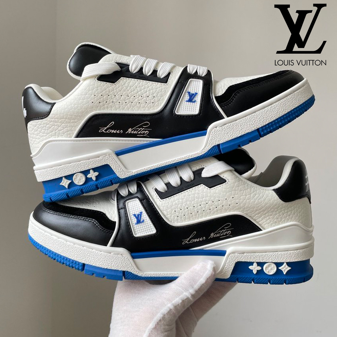 【Louis Vuitton】ルイ・ヴィトン Trainer 白黒ブルー 藤原浩カラー