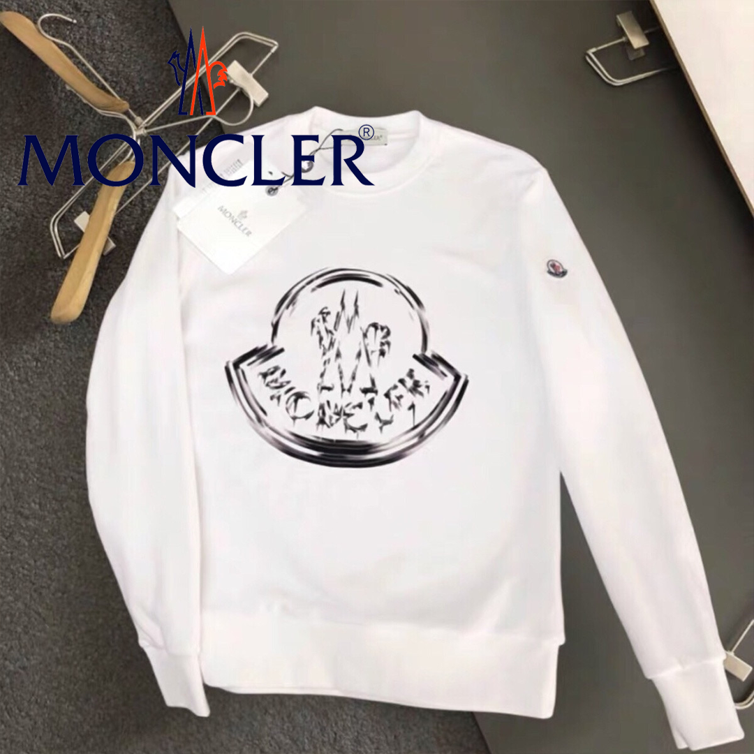 MONCLER 新作 丸首裏起毛スウェット プルオーバー 長袖 カップルお揃い 保温性抜群 クラシックカジュアルトップス
