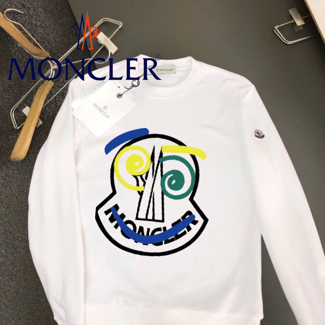 MONCLER 新作 丸首裏起毛スウェット プルオーバー 長袖 カップルお揃い 保温性抜群 クラシックカジュアルトップス