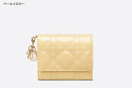 Dior ディオール LADY DIOR ロータスウォレット ミニ財布 三折り