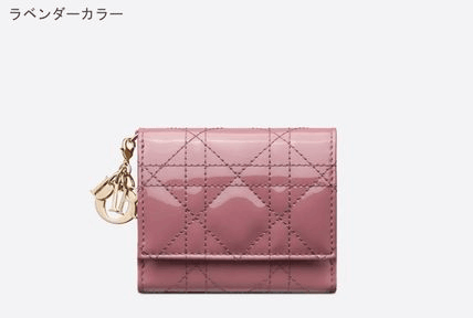 Dior ディオール LADY DIOR ロータスウォレット ミニ財布 三折り
