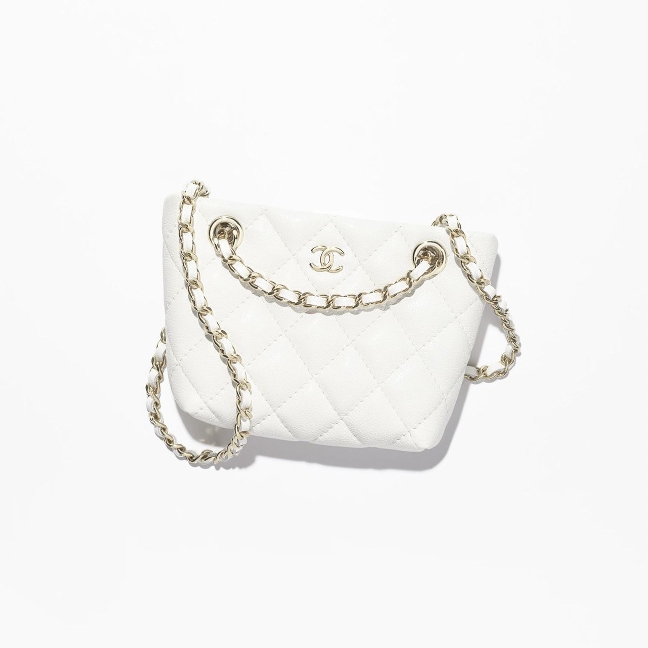 25C【関税なし】CHANEL クラシック チェーンクラッチ ミニ 白黒
