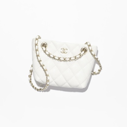 25C【関税なし】CHANEL クラシック チェーンクラッチ ミニ 白黒