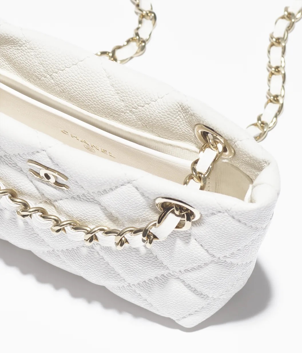 25C【関税なし】CHANEL クラシック チェーンクラッチ ミニ 白黒