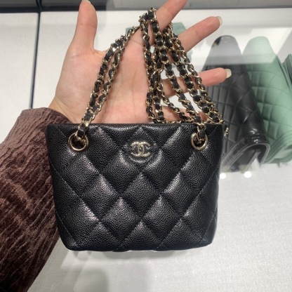25C【関税なし】CHANEL クラシック チェーンクラッチ ミニ 白黒