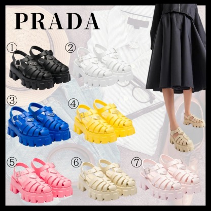 【PRADA】フォーム ラバー サンダル 厚底 ロゴ プラダ 靴