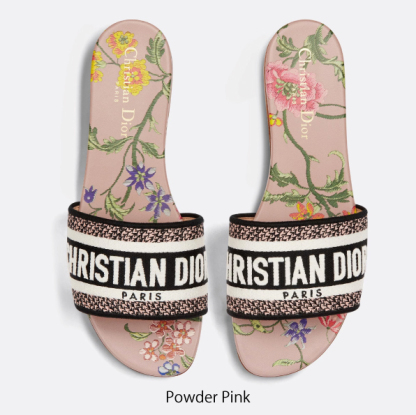 【DIOR】ディオール DWAY コットン 刺繍サンダル