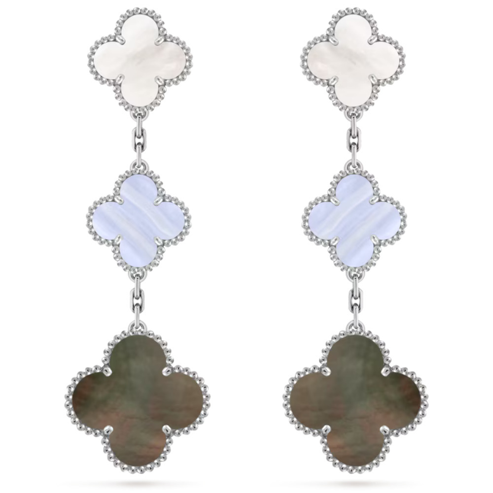 【国内直営店】VCA マジック アルハンブラ ピアス 3連モチーフ