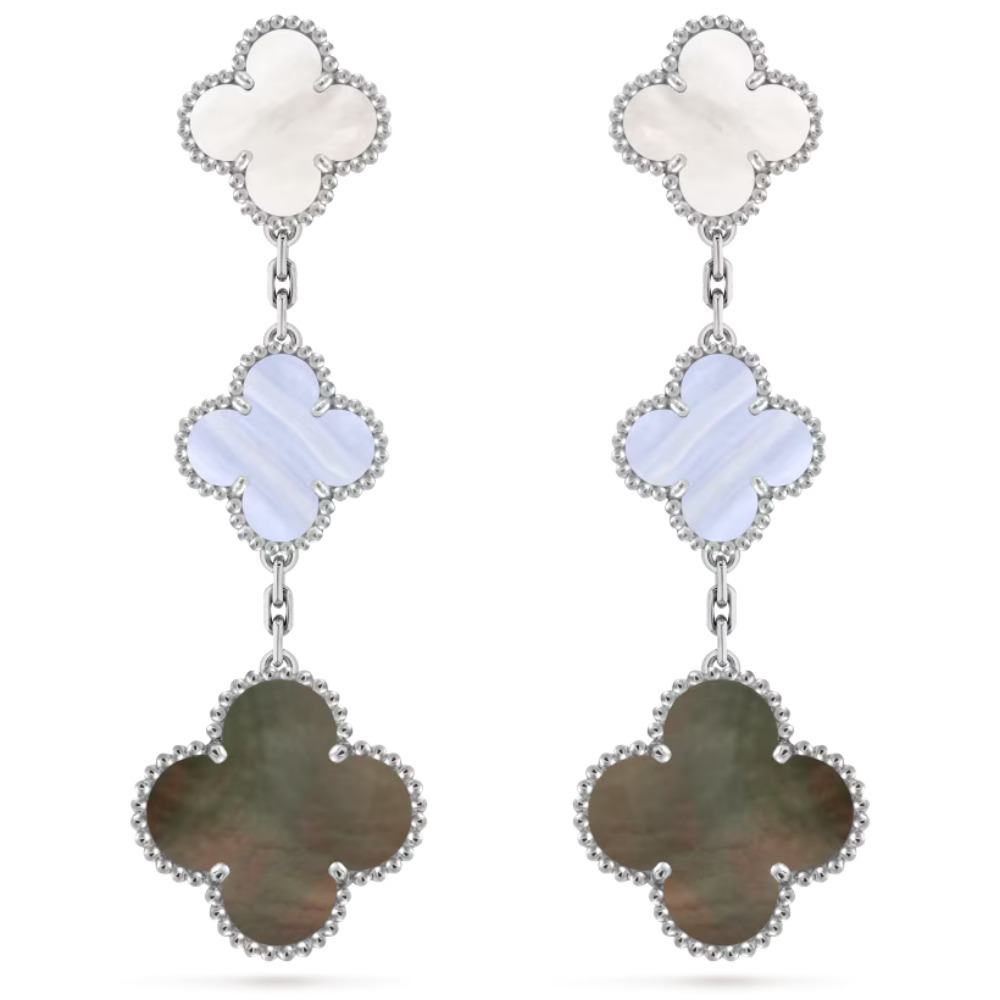 【国内直営店】VCA マジック アルハンブラ ピアス 3連モチーフ