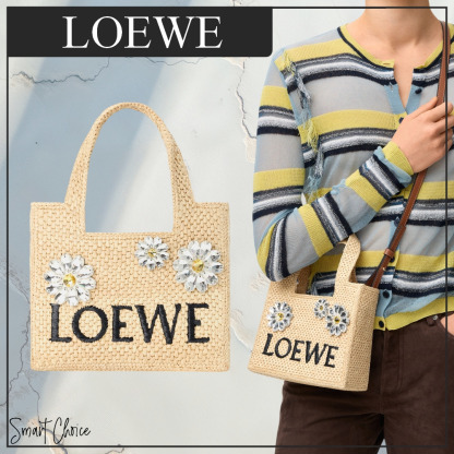 【日差しに映えるビジュ】LOEWE フォント ラフィア ミニ トート