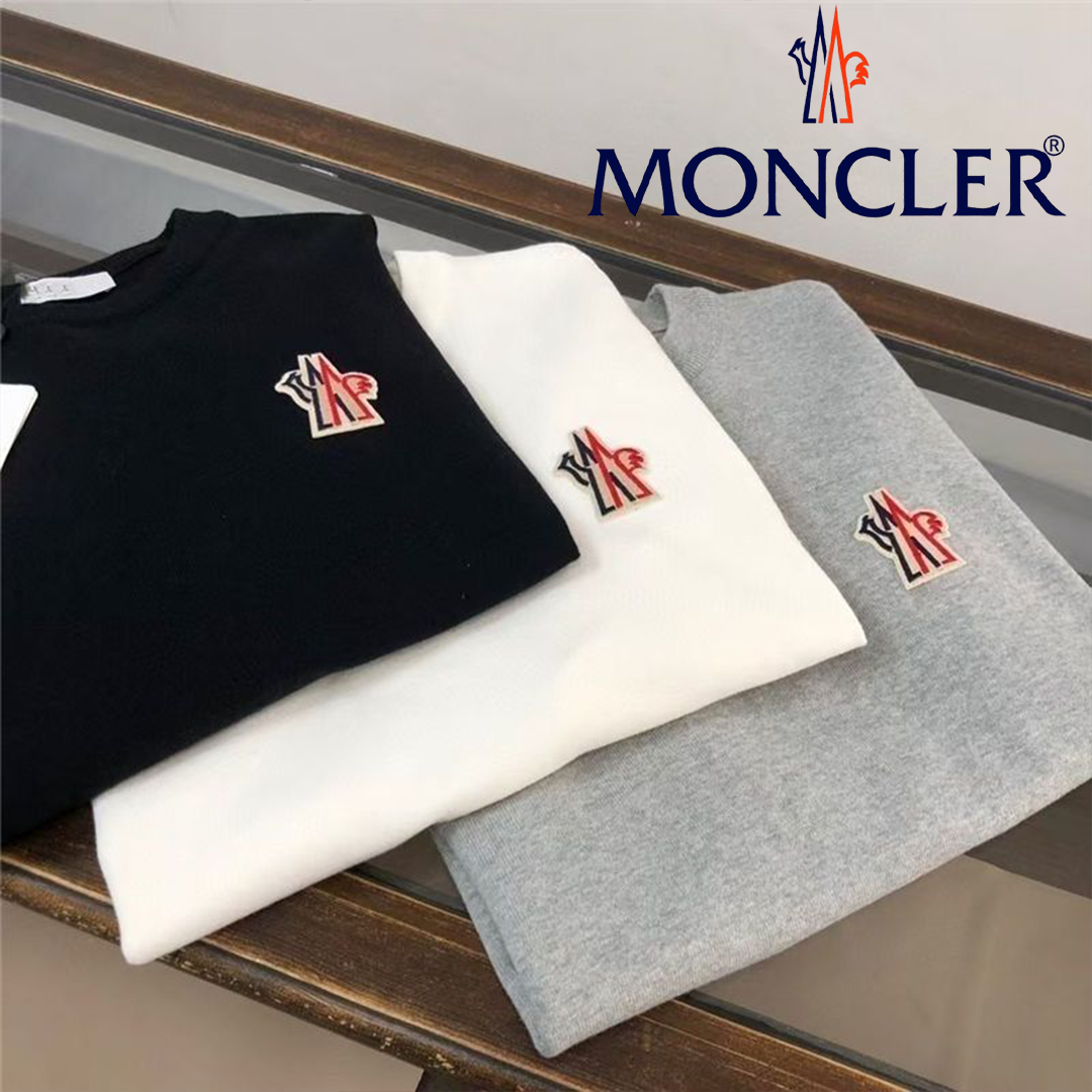 MONCLER モンクレール ワッペンロゴ クルーネックスウェット 長袖 メンズ カジュアルトップス 3 カラー展開
