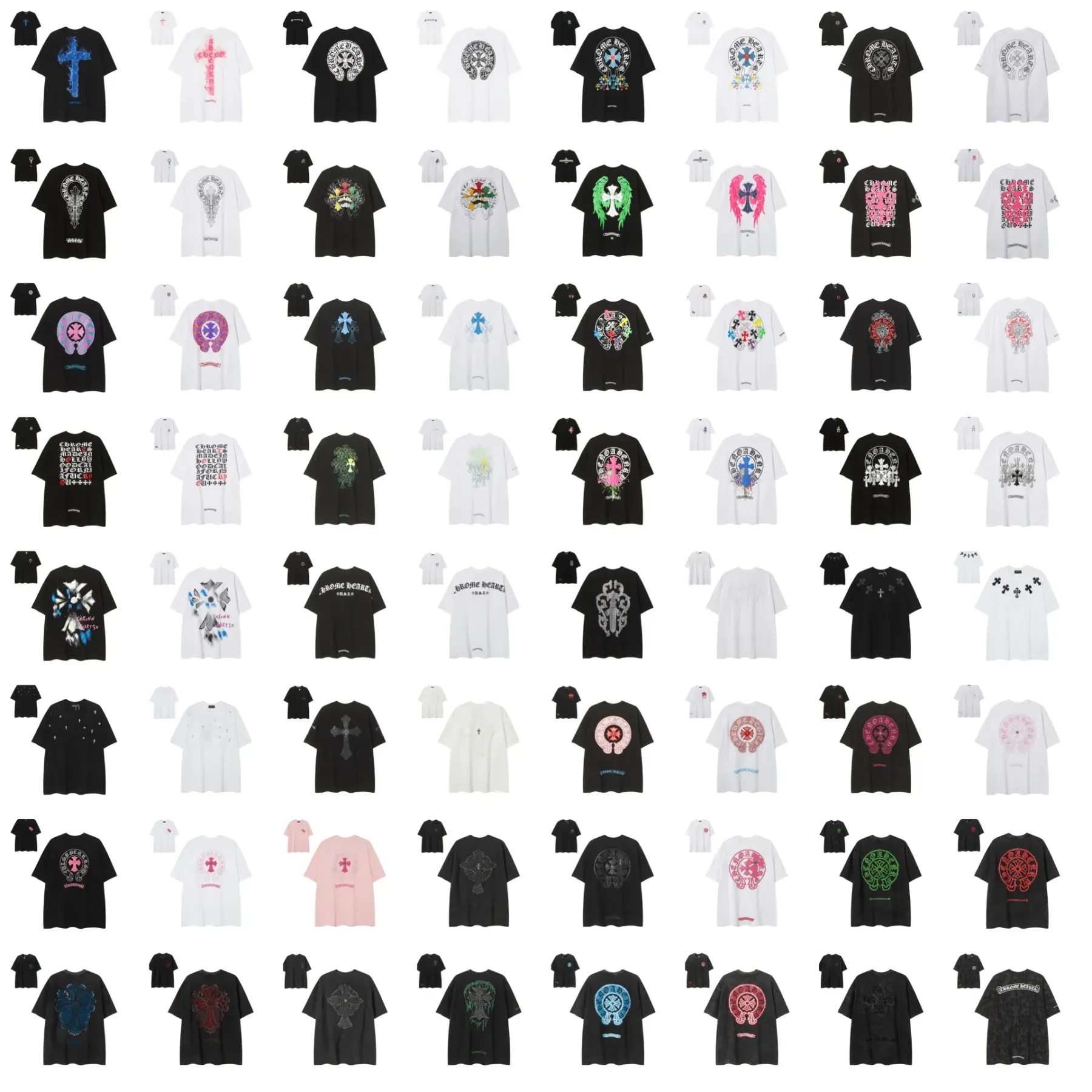 【2026新登場】クロムハーツChrome Hearts プリント刺繍Tシャツ特集 夏服 人気 男女兼用　綿100%
