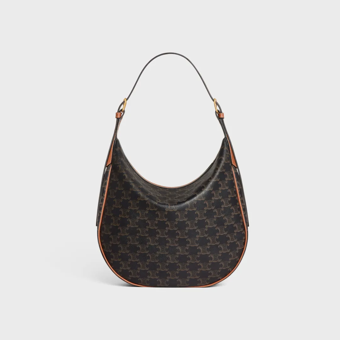 ロゴプリント入りカーフスキン ミディアムバッグ