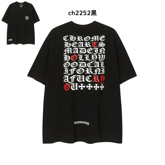【2026新登場】クロムハーツChrome Hearts プリント刺繍Tシャツ特集 夏服 人気 男女兼用 綿100%