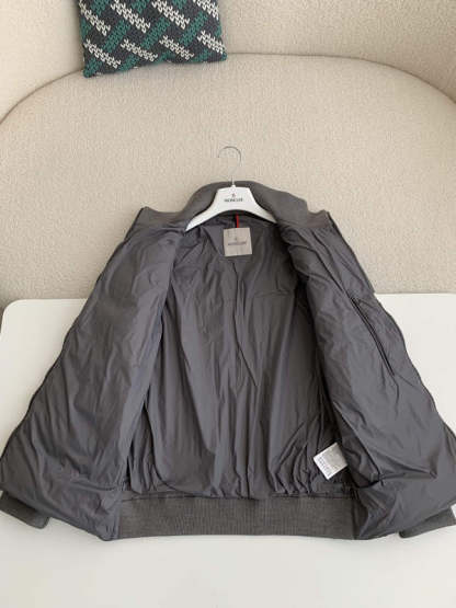 Moncler Padded Wool Zip-Up Cardigan Black/Dark Gray モンクレール パッド入りウール ジップアップ カーディガン ブラック/ダークグレー