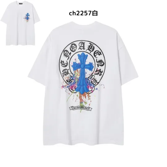 【2026新登場】クロムハーツChrome Hearts プリント刺繍Tシャツ特集 夏服 人気 男女兼用　綿100%