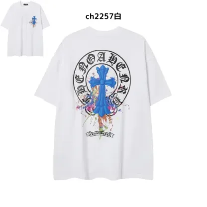 【2026新登場】クロムハーツChrome Hearts プリント刺繍Tシャツ特集 夏服 人気 男女兼用　綿100%