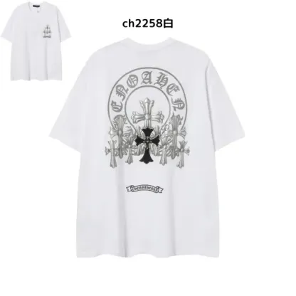 【2026新登場】クロムハーツChrome Hearts プリント刺繍Tシャツ特集 夏服 人気 男女兼用　綿100%