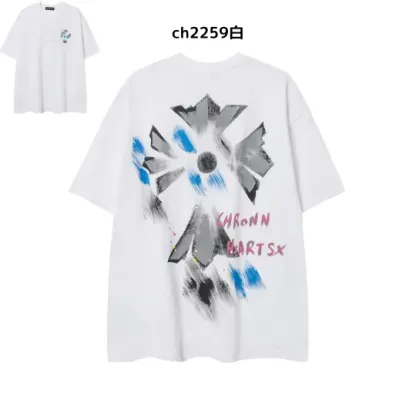 【2026新登場】クロムハーツChrome Hearts プリント刺繍Tシャツ特集 夏服 人気 男女兼用　綿100%