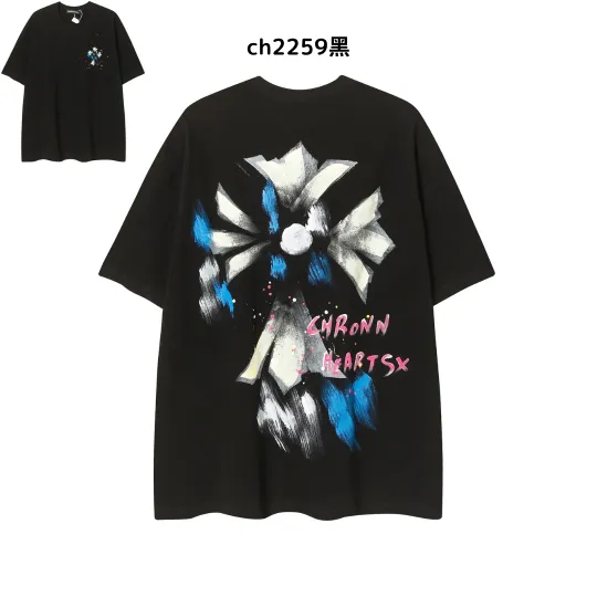 【2026新登場】クロムハーツChrome Hearts プリント刺繍Tシャツ特集 夏服 人気 男女兼用　綿100%