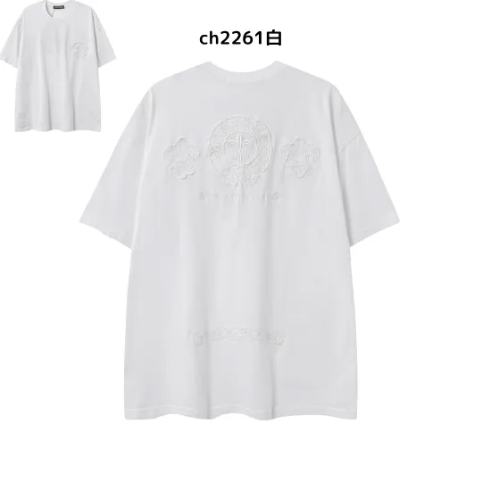 【2026新登場】クロムハーツChrome Hearts プリント刺繍Tシャツ特集 夏服 人気 男女兼用　綿100%